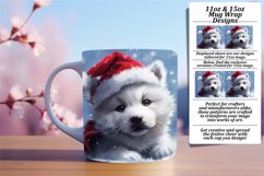 Adorable Winter Santa Dog Mug Wrap Design 11oz/15oz Product Image 1