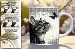 Artistic Cat Coffee Cup: Sublimation Elegance Product Image 1
