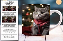 Cheerful Cat Christmas Mug Design Product Image 1