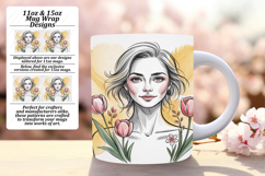 Custom 11oz Mug Wrap Png Artwork , Beauty Woman Product Image 1