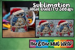 Winter Owl Mug Wrap 11oz 15oz Embroidered Design Product Image 1