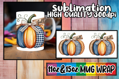 Gentle warmth 11oz 15oz mug wrap, Pumpkin Watercolor Product Image 1