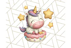 Cute Dessert Unicorn PNG Clipart with Cupcakes & Candies Product Image 5