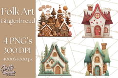 Christmas Felt Gingerbread Village PNG Clipart Product Image 1