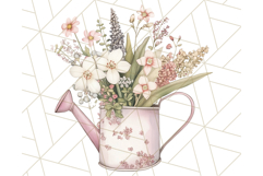 Watering Can Flowers PNG, Rustic Floral Watercolor Clipart Product Image 5