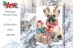 Watercolor Christmas Dog Garden Flag, Merry Christmas Flag Product Image 1
