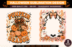 Pumpkin Season PNG |Halloween Pumpkin Ghost Sublimation Product Image 1