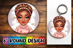 Sweet Circle Car Coaster Design, Afro Girl Product Image 1