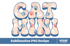 American Cat Mama Papa 4th of July USA Paw DTF PNG Bundle Product Image 3