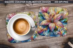 Flower Coaster Sublimation, Easter Coaster PNG Design Product Image 1