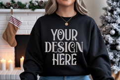 Black Gildan 18500 Sweatshirt Mockup, Unisex mockups Product Image 1