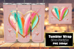 Sublimation Tumbler Template 20oz , Heart Product Image 1