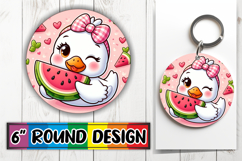 Cheerful Car Coaster Circle Style, Cute Goose Product Image 1