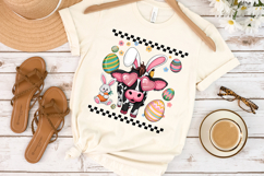 Cute Easter Cow &amp; Bunny Clipart, Happy Easter Sublimation Product Image 3