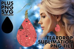 Shimmering Teardrop Earrings PNG, Christmas Product Image 1
