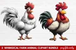 Whimsical Farm Animal Clipart | Cute Farm Animals PNG Set Product Image 1