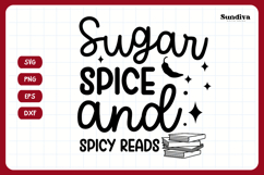 Christmas Bookish Quote SVG | Sugar Spice and Spicy Reads Product Image 3