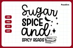 Christmas Bookish Quote SVG | Sugar Spice and Spicy Reads Product Image 3
