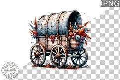 Fall Wagon Garden Sublimation - Fall Clipart PNG Design Product Image 1