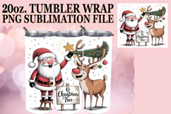 Gentle Moments 20oz tumbler wrap, Funny Santa Product Image 1