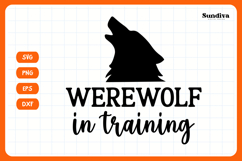 Funny Halloween Dog Bandana Quote SVG | Werewolf In Training Product Image 3