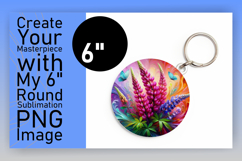 Creative Circle PNG Car Coaster Template , Flowers Product Image 1