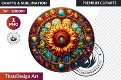 Autumn Stained Glass PNG, Fall Thanksgiving Pumpkin clipart Product Image 1