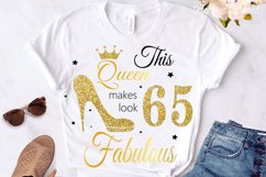 Queen Birthday 65 Svg, Gold glitter 65 Birthday svg, 65 Birt Product Image 2