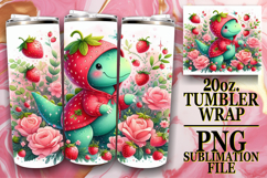 Radiant Memories 20oz tumbler wrap, Cute Dino Product Image 1