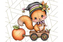 Woodland Autumn Parade Clipart PNG Fall Animals Product Image 5