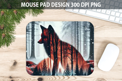 Christmas Cute Fox Mouse Pad Sublimation - Animal PNG Design Product Image 1