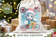 Christmas Tiger Santa Sack Design, Winter Cat Gift Bag Product Image 1