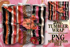 Vibrant 3D Leopard and Flower Tumbler Wrap Patterns Product Image 1