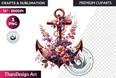 Romantic Flower clipart Rose gold Valentine floral PNG Product Image 1