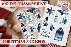 Christmas Sticker Sheet Gothic Dark Winter Holiday PNG Product Image 1
