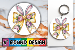 Radiant Circle Sublimation Keychains, Easter Bow Product Image 1