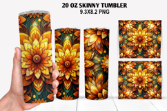 Flower Skinny Tumbler 20oz Wrap Design, Flowers Tumble PNG Product Image 1