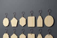 46Pcs Keychain Blank Bundle LaserCut Templates Geometric Sha Product Image 5