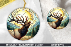 Cute Animals Round Stained Glass PNG Bundle, 30 Designs Product Image 12
