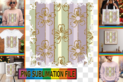Elegant PNG TSHIRT Gift Ideas, Gold Flower Product Image 1