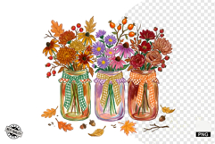 Autumn Mason Jars Clipart Product Image 1