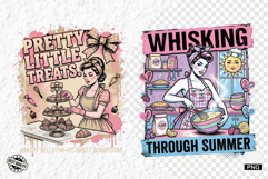Vintage Summer Girl Baking PNG Product Image 1