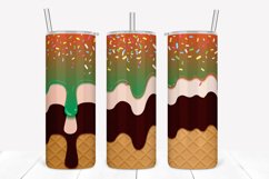 Green Chocolate 20oz Skinny Tumbler Sublimation Product Image 1