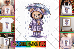 Unique TOTE BAG Art PNG, Teddy Bear Product Image 1