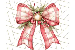 Muted Cozy Christmas Bows PNG Clipart, Winter Holiday Png Product Image 5