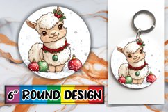 Vibrant Round Design Keychain Artwork , Xmas Product Image 1