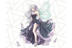 Gothic Fairy & Potion Clipart, Dark Fantasy PNG Printable Product Image 5