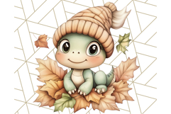 Fall Dinosaur PNG Clipart with Autumn Elements, Cute Dino Product Image 5