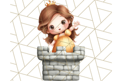 Princess Clipart PNG, Cute Royal Girl Clip Art Product Image 5