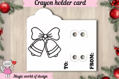 Christmas Bell Coloring Card svg, Crayon Holder card Product Image 2